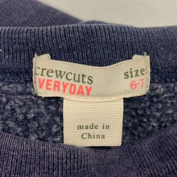 Crewcuts Everyday Girls Ruffle Sleeve Crew Neck Long Sleeve Sweatshirt Size 6-7 - Picture 5 of 9